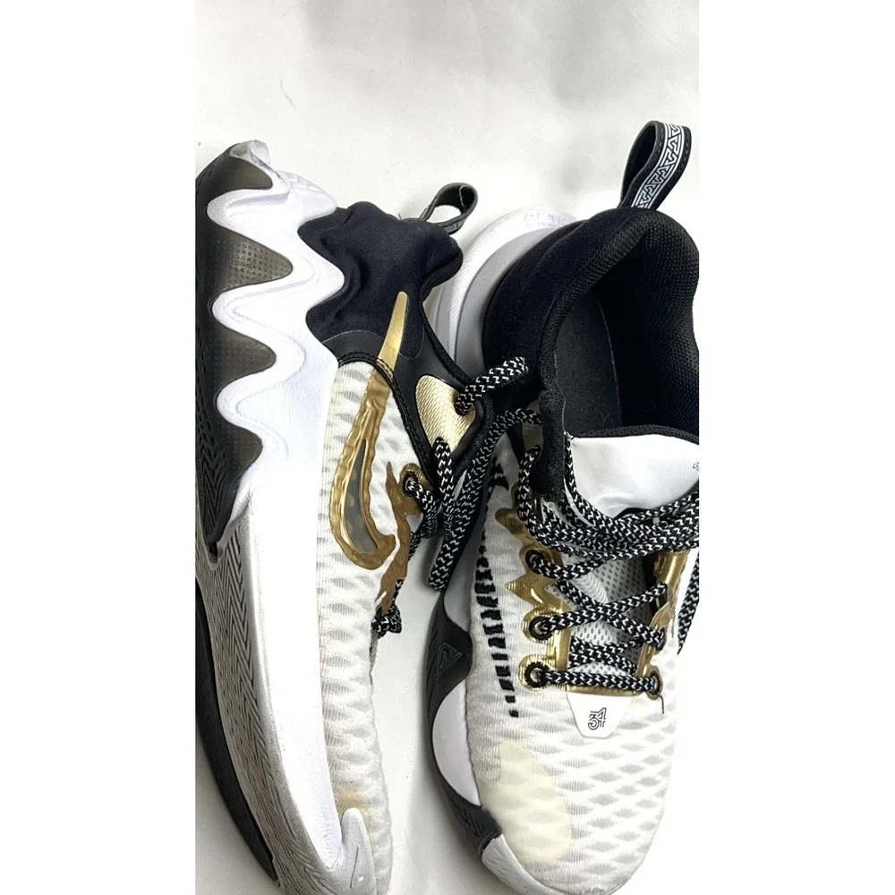 Nike Giannis Immortality Men's Basketball Sneakers White Gold Black Mesh Low Top